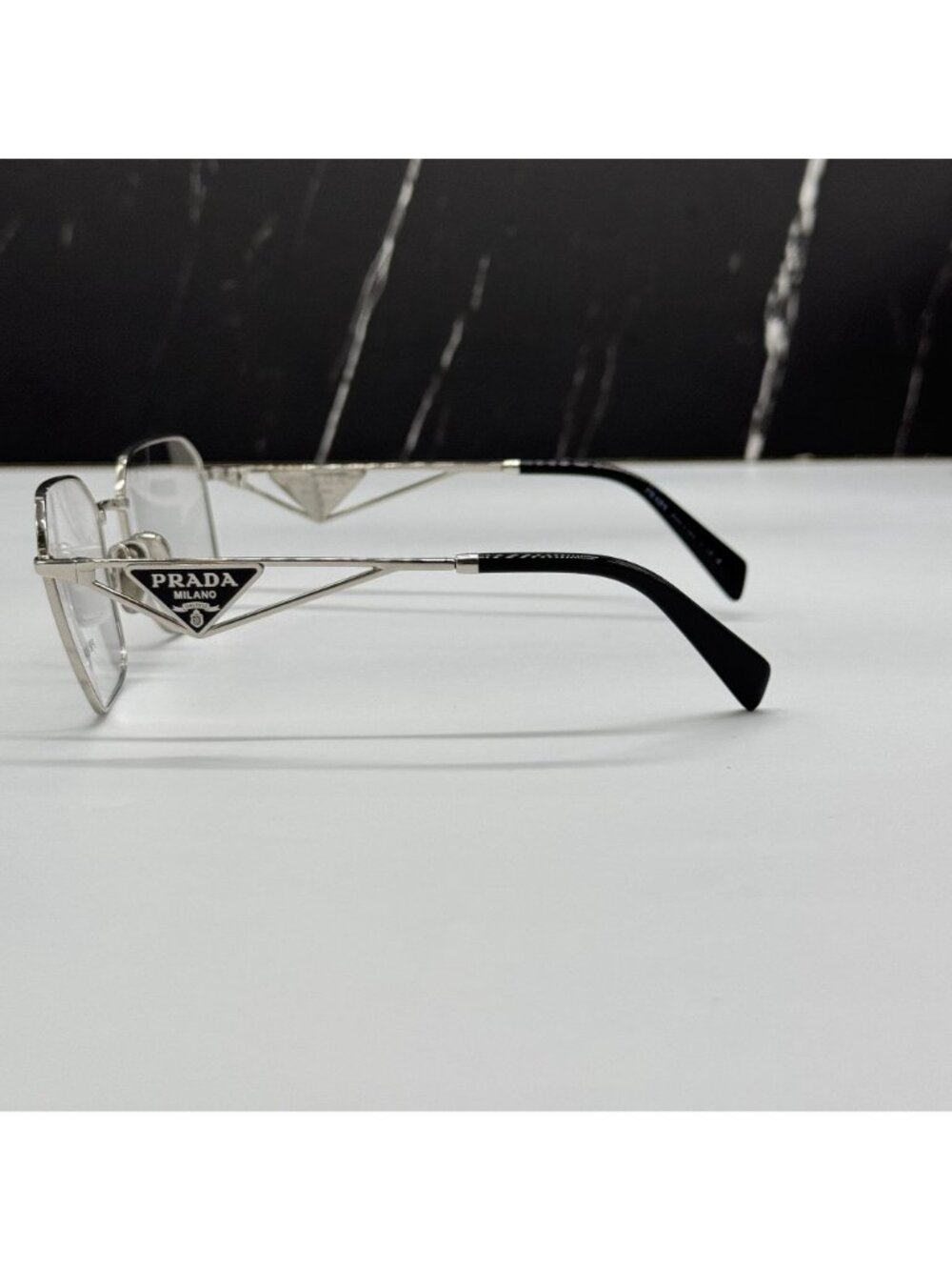 Prada PRA51V 1BC1O1 Women Silver Square Eyeglasses Authentic NEW - Picture 7 of 11
